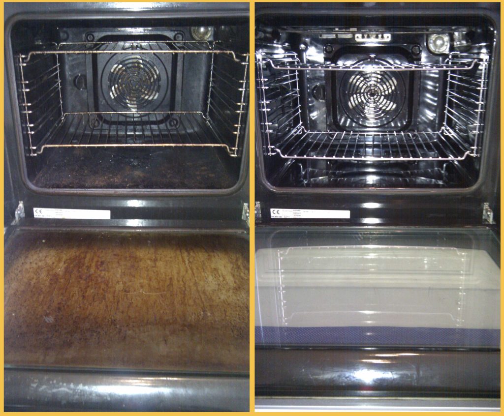before and after oven cleaning